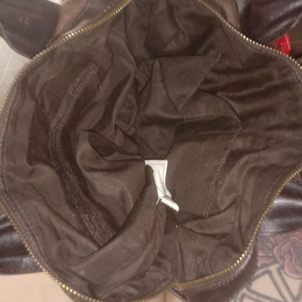 Brown furry purse